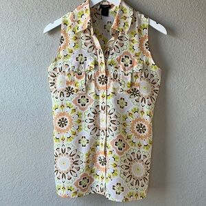 Ann Taylor Factory Sleeveless Button Front Blouse Size XS